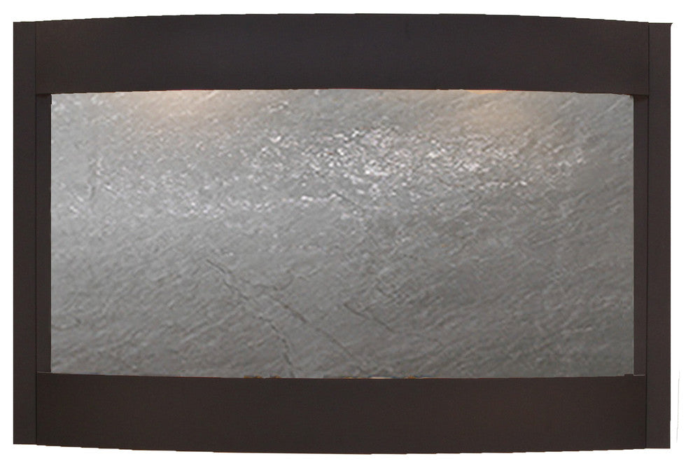 Calming Waters Wall Water Fountain, Black Featherstone, Textured Black