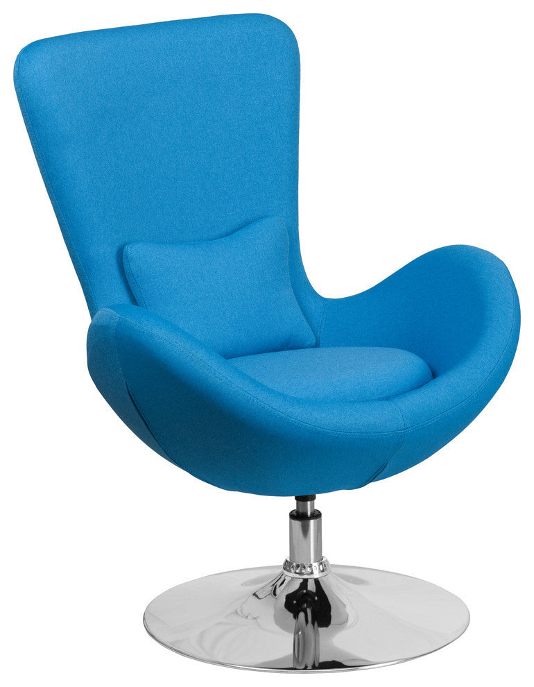 Egg Series Aqua Fabric Side Chair