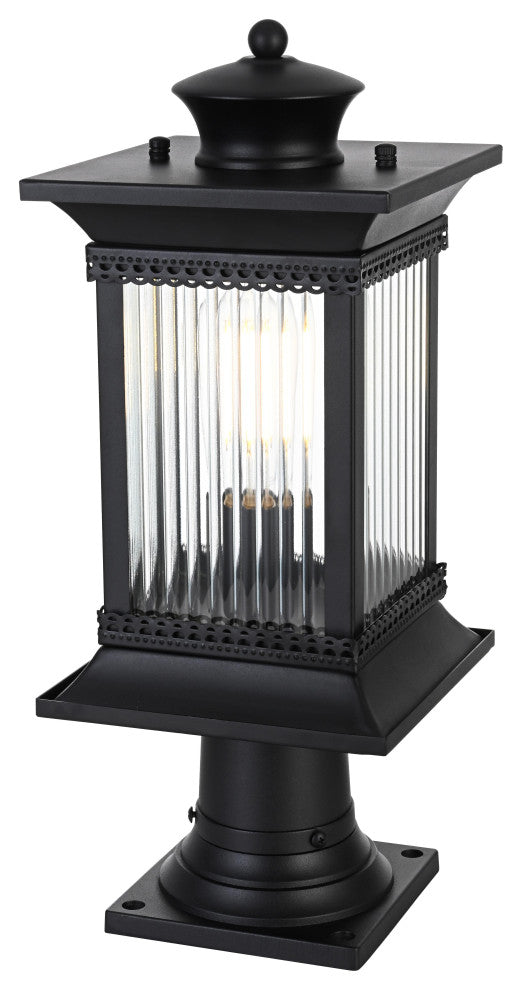 Home Living 7.5" Outdoor Post Light, Black