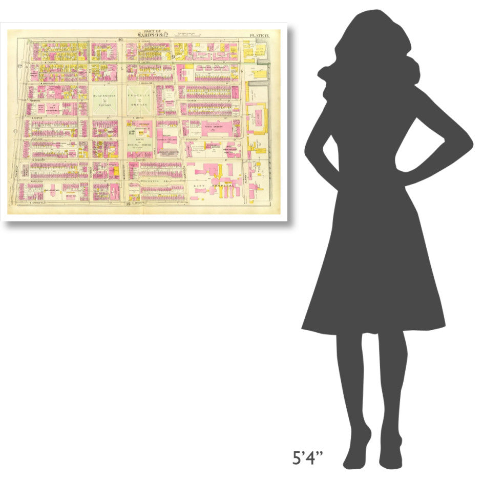 "Boston - Wards 9, 12, 1895" Print by George Washington Bromley, 42"x29"