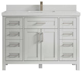 Cambridge 48 Single Sink Bath Vanity in Coventry Gray 2" Carrara Quartz