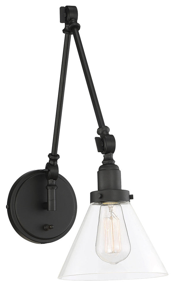 Drake 1-Light Adjustable Sconce, Matte Black