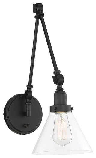 Drake 1-Light Adjustable Sconce, Matte Black
