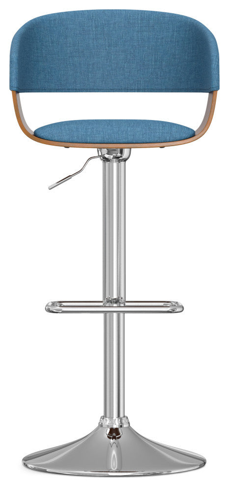 Lowell Adjustable Swivel Bar Stool, Blue