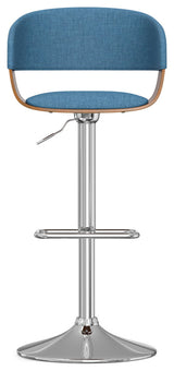 Lowell Adjustable Swivel Bar Stool, Blue