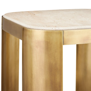 Sev Travertine Accent Table