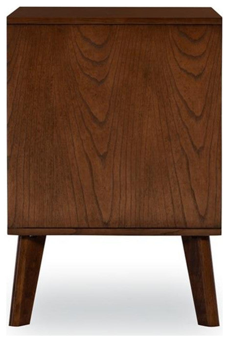 Riverbay Furniture Bristol 1-Drawer Wood Nightstand with Bronze Hardware - Brown