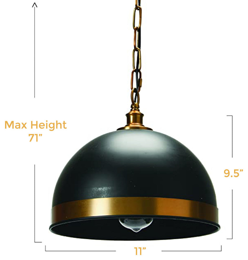 Metal vintage inspired pendant light Black and Bronze Retro pendant Lamp