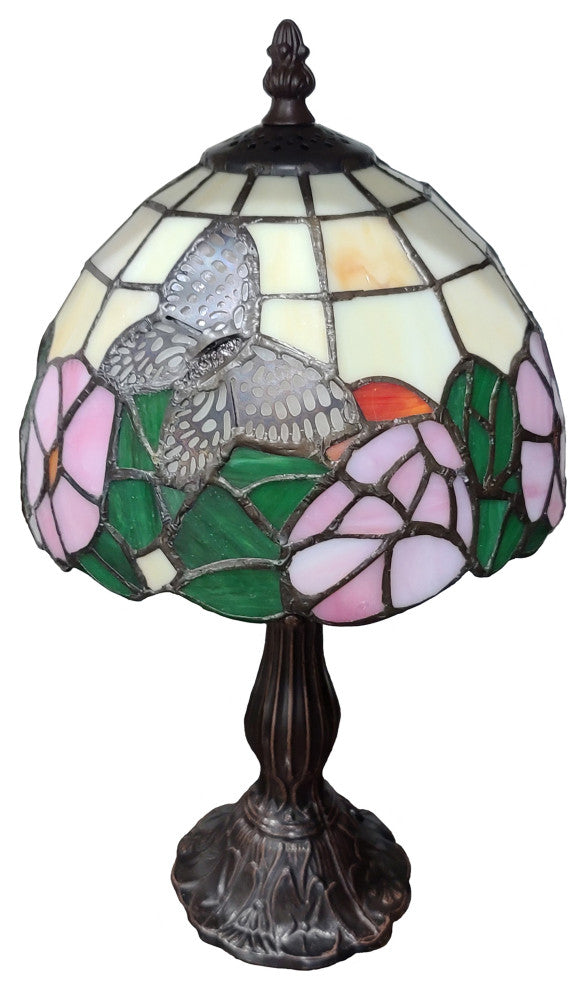 Tiffany Style Butterflies Mini Table Lamp 15" Tall