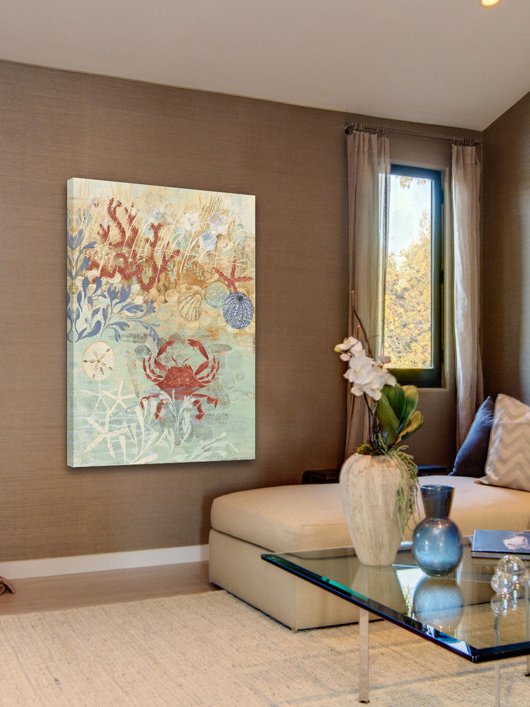 "Floral Frenzy Coastal IV" Painting Print on Wrapped Canvas