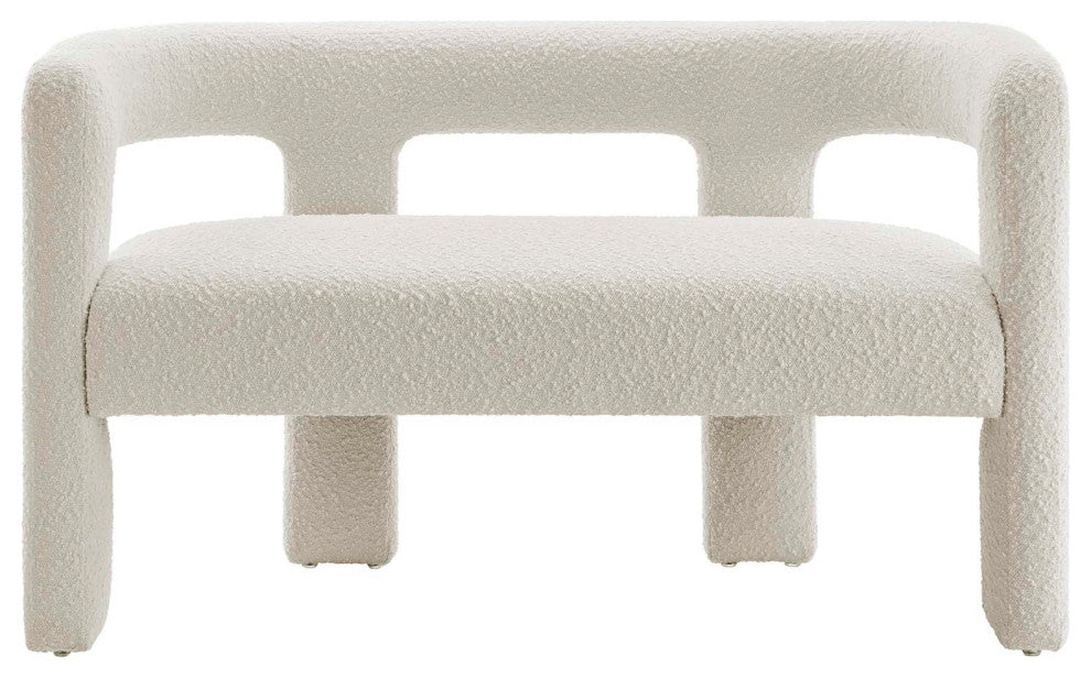 Kayla Boucle Upholstered Loveseat - Ivory