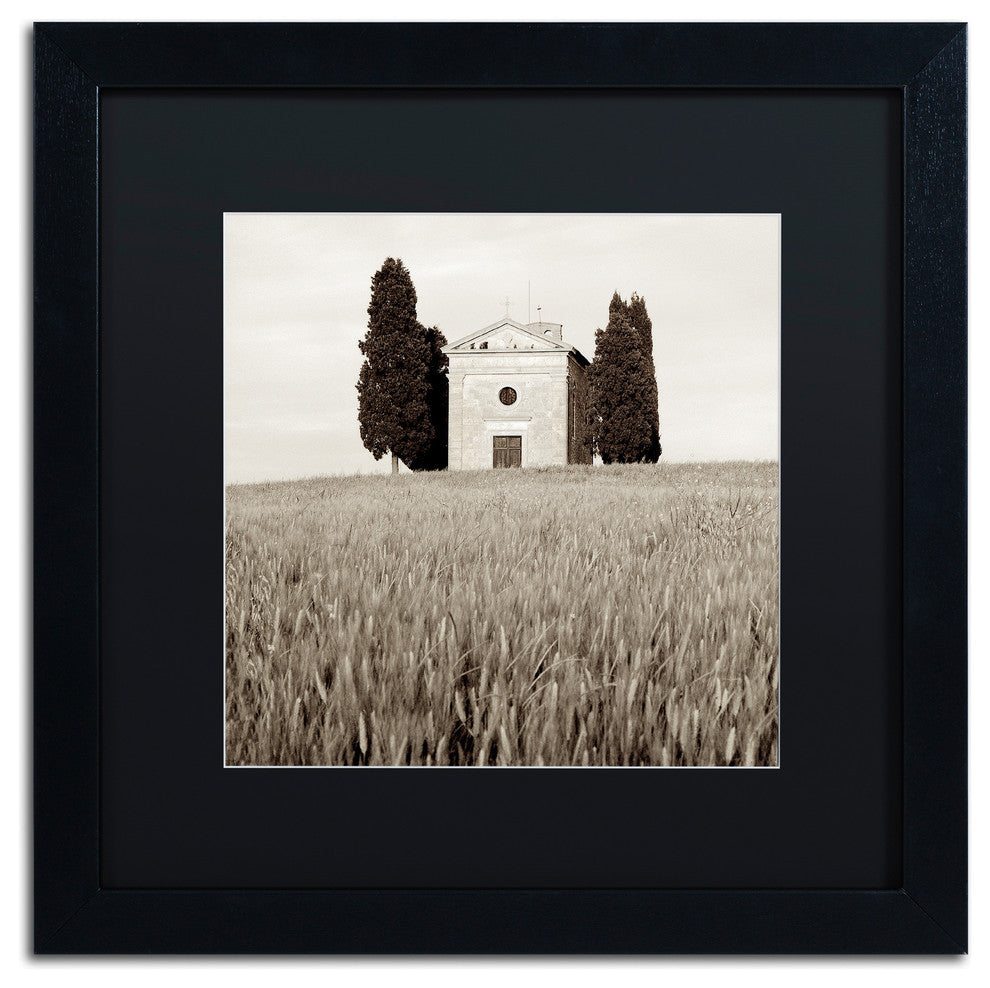 Alan Blaustein 'Tuscany IX' Art, Black Frame, Black Mat, 16x16
