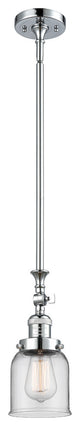 1-Light Small Bell 5" Pendant, Polished Chrome, Glass: Clear