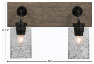 Oxbridge, Bath Bar, Matte Black & Painted Distressed Metal, 4" Smoke Bubble