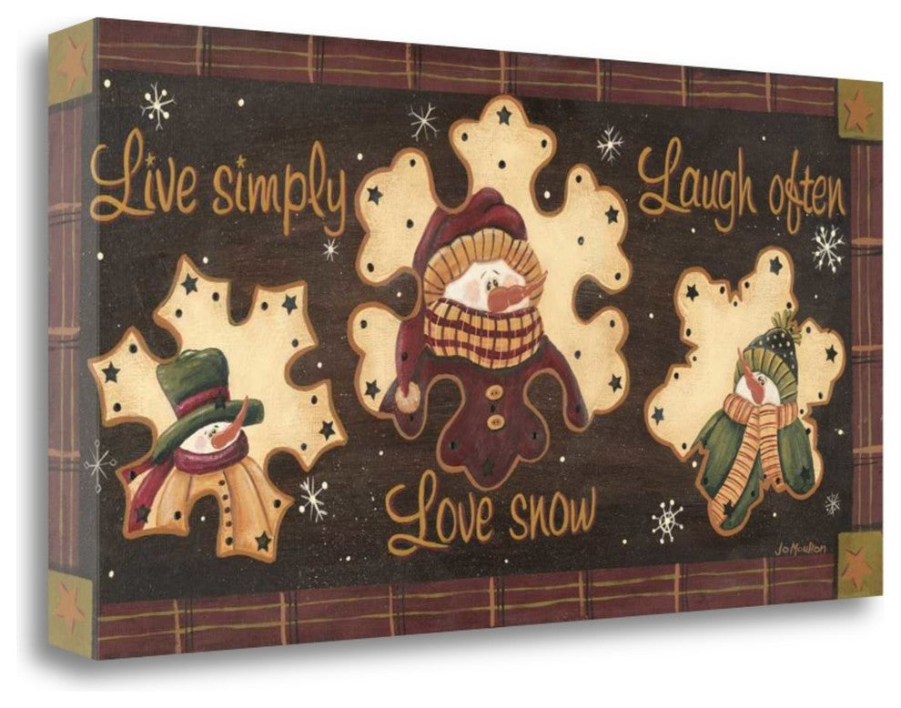 "Live Simply - Love Snow" By Jo Moulton, Giclee Print on Gallery Wrap Canvas