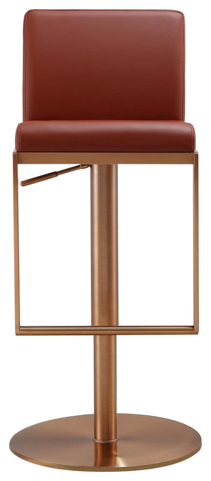 Sentinel Saddle Brown and Rose Gold Adjustable Stool
