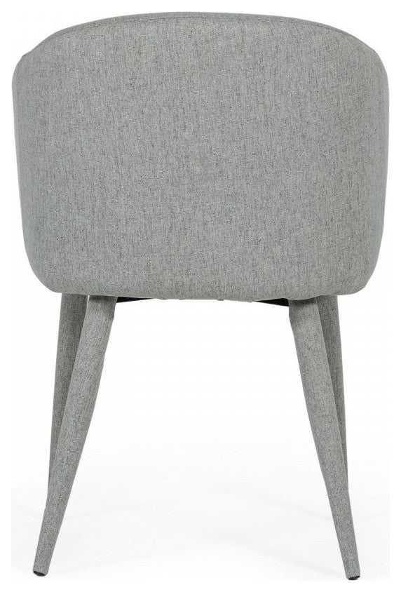 Set of Two Gray Fabric Wrapped Dining Chairs