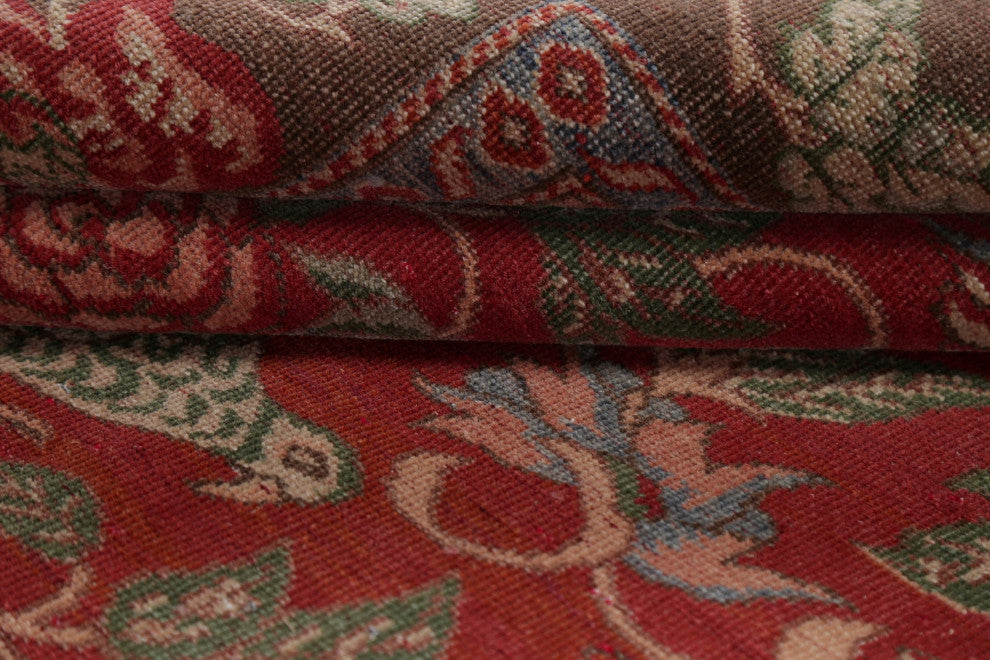 Egyptian Vegetable Dye All-Over Handmade French Toile Rug Oriental, Red, 7 X 10