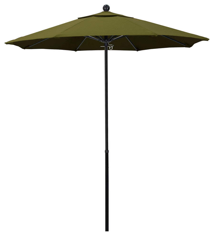7.5'  Black Push Lift Fiberglass Umbrella, Palm Pacifica