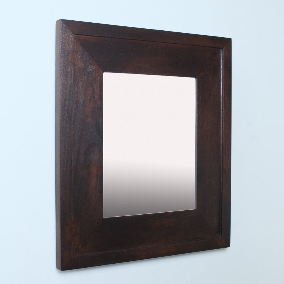 Compact Portrait 11"x14" Mirrored Medicine Cabinet by Fox Hollow Furnishings, Coffee Bean
