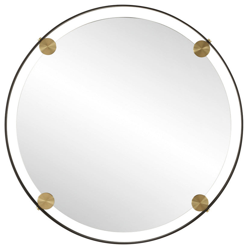 Uttermost Radius Round Bronze Iron Mirror