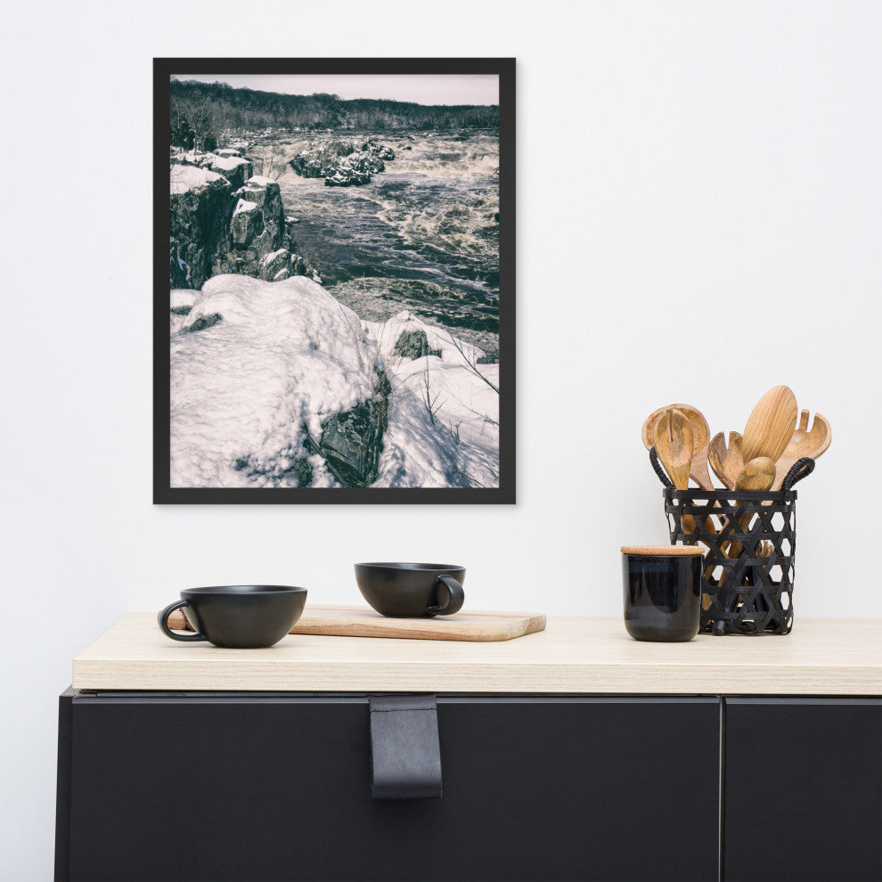 Great Falls Vintage Rural Landscape Framed Photo Paper Wall Art Prints, Black, 16" X 20"