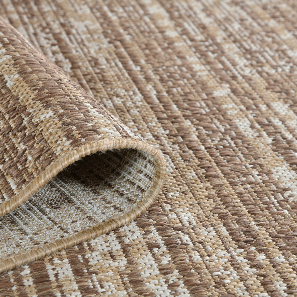 Maryland Cecil Indoor/Outdoor Area Rug, Brown, 2' x 3', Striped