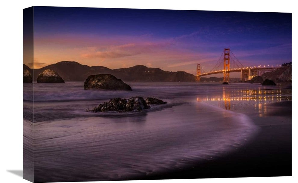 "Golden Gate Bridge Fading Daylight" Canvas by Mike Leske, 22x15"