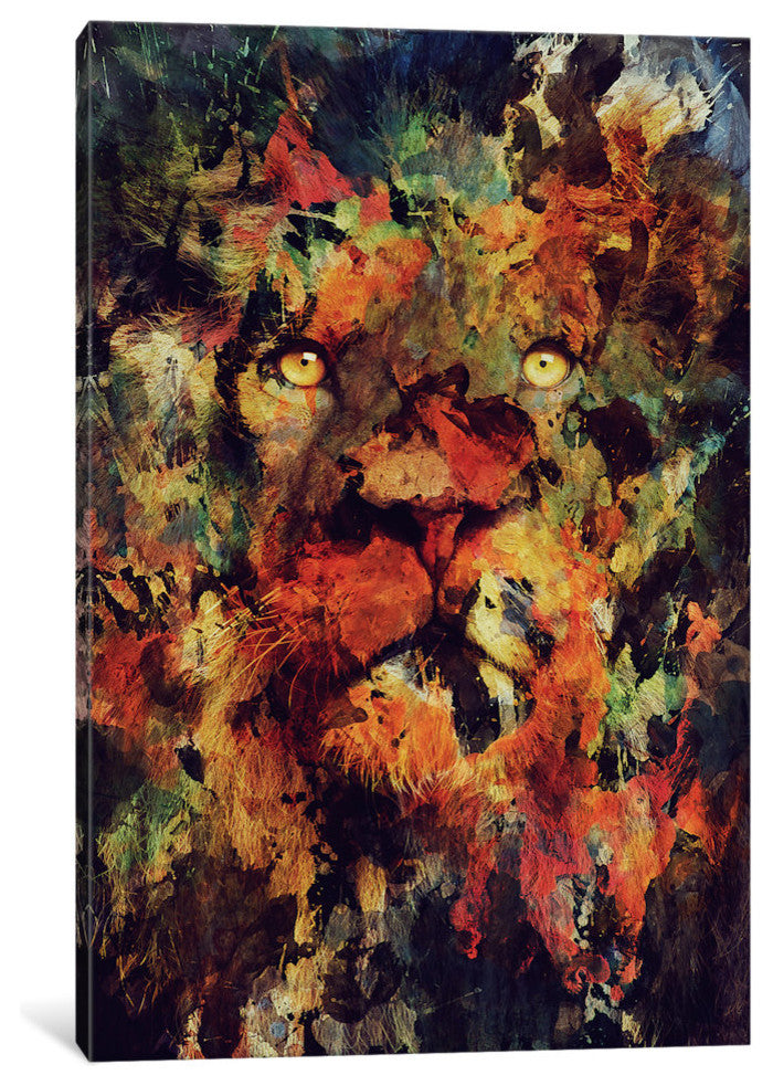 "Watercolor Lion" by Andreas Lie, Canvas Print, 40"x26"