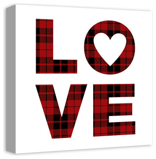 Plaid Love 16x16 Canvas Wall Art