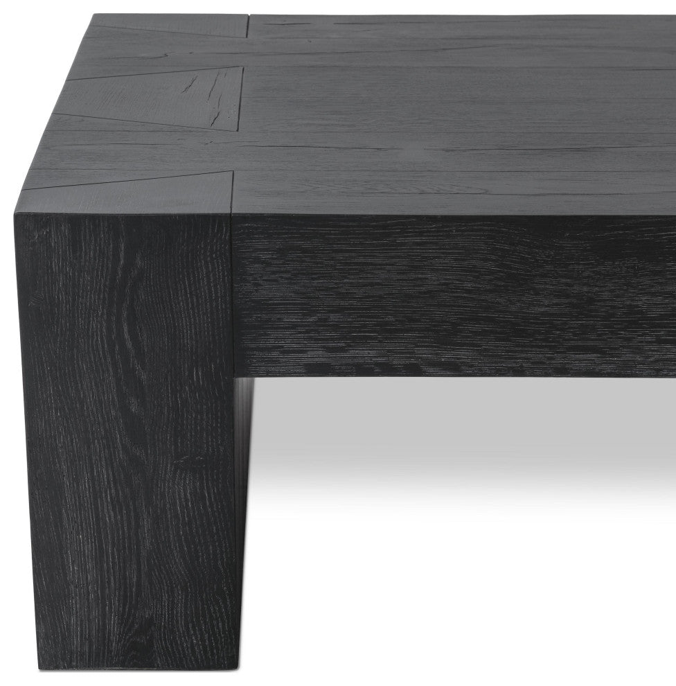 Bristol Cracked Oak Coffee Table, by Kosas Home, Meadow Black