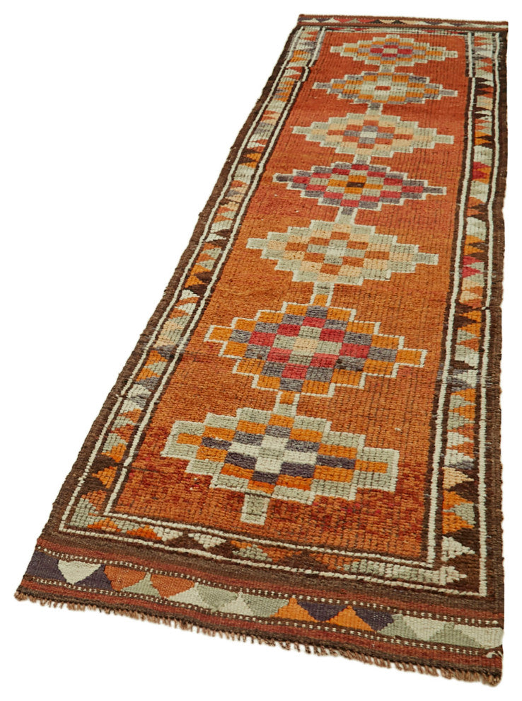 Rug N Carpet - Hand-knotted Anatolian 3' 1" x 11' 6" Rustic Runner Rug