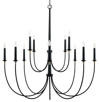 Capital Lighting 445601 Amara 12 Light 54"W Taper Candle - Matte Black with