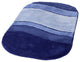 Sorrento Azure Blue Unique Oval Non Slip Washable Bathroom Rug, Siesta, Pedesta