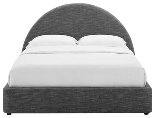Resort Upholstered Fabric Arched Round Full Platform Bed
