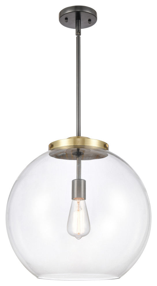 Athens Pendant, Black Antique Brass, Clear, Clear