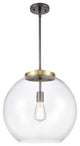 Athens Pendant, Black Antique Brass, Clear, Clear