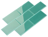 3"x6" Glass Subway Collection, Winter Sage