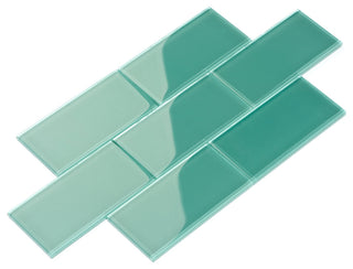 3"x6" Glass Subway Collection, Winter Sage