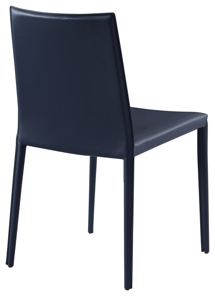 Elite Living Prima, Set of 2, Mid-Century Modern Dining Chair, Midnight Blue