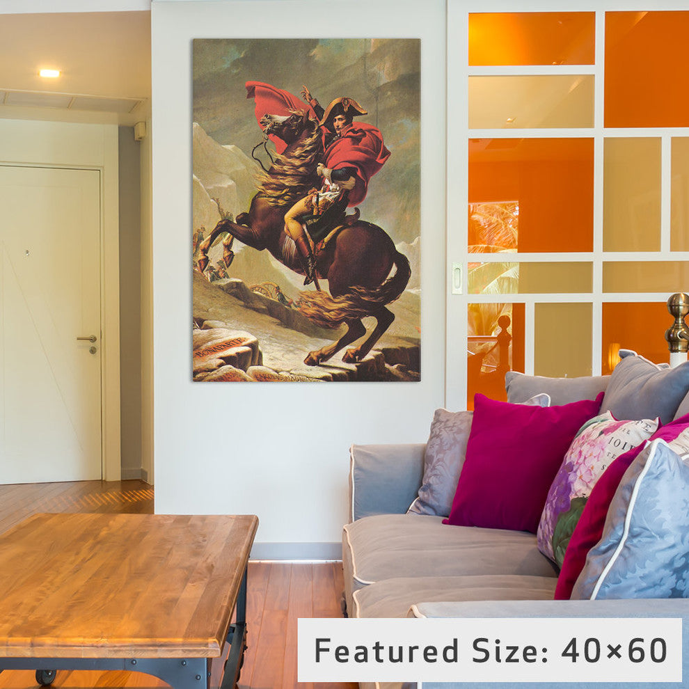 "Napoleon Crossing The Alps" Wrapped Canvas Print, 40x26x1.5