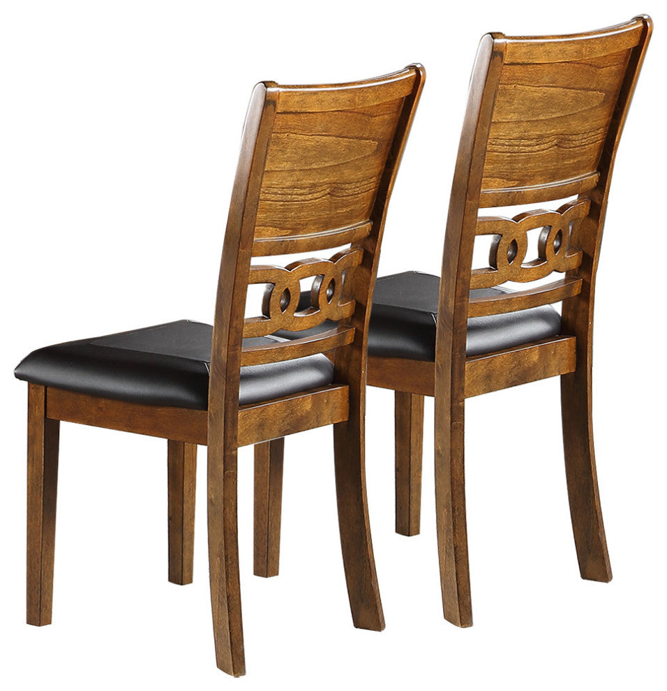 Set of 2 Upholstered Dining Chair in Walnut Finish