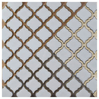 Hudson Tangier Mosaic Floor and Wall Tile, Silk White, Sample