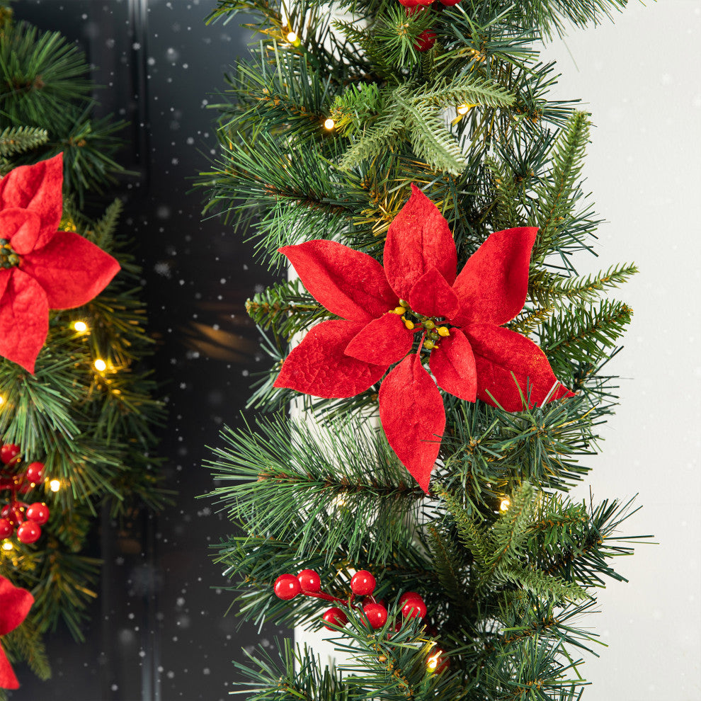 2-Pack 9' Pre-Lit Christmas Garland with Lights