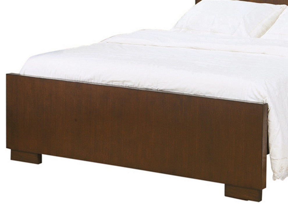 Benzara BM215959 3 Open Bookcase Queen King Size Bed With Soft Light, Brown