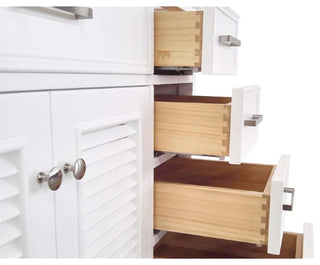 Ariel Kensington 72" Transitional Double Sink Base Cabinet, White