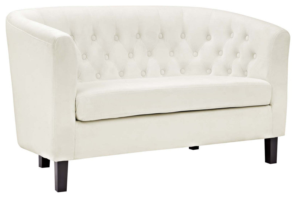 Ivory Prospect 2 Piece Performance Velvet Loveseat and Armchair Set