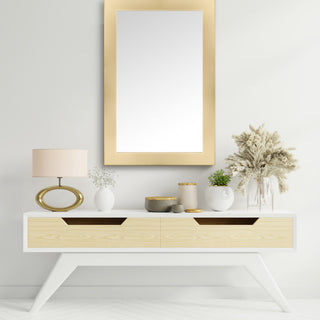 Pendleton Framed Wall Mirror, Champagne Gold, 28"x24"