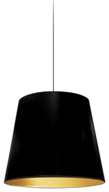 1-Light Oversized Drum Pendant, Small - Blk/Gld