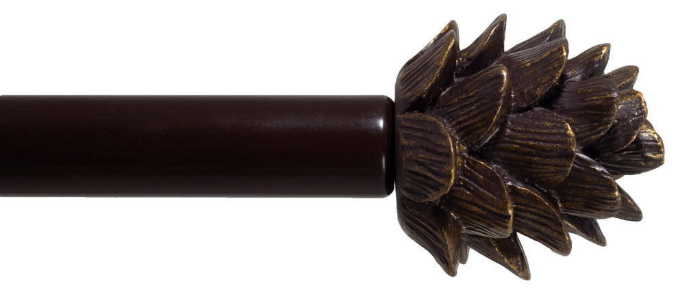 3/4" Pinecone Adjustable Curtain Rod, Bronze, 48"-84"
